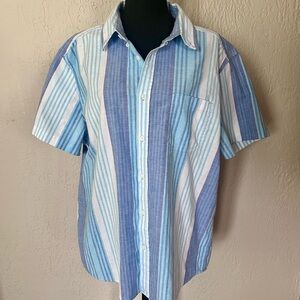 Falls Creek Blue and White Casual Button Down Shirt